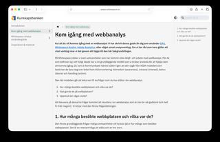 Skärmbild som visar Whitespace Kunskapsbank.